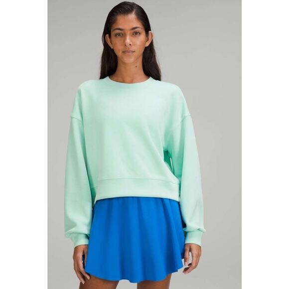 AS IS -Lululemon Softstreme Perfectly Oversized Cropped Crew Mint Green Women 10 - Picture 1 of 12